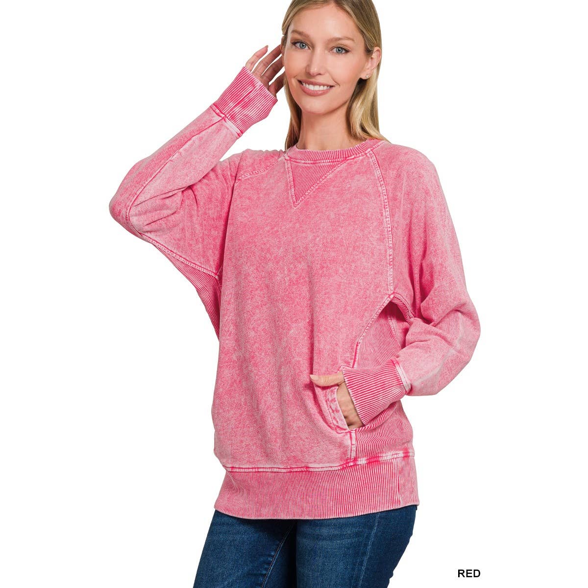 Apolline – Engroshandel Sweatshirt - Dame – Halo-vasket fransk frotté pullover med rund hals8