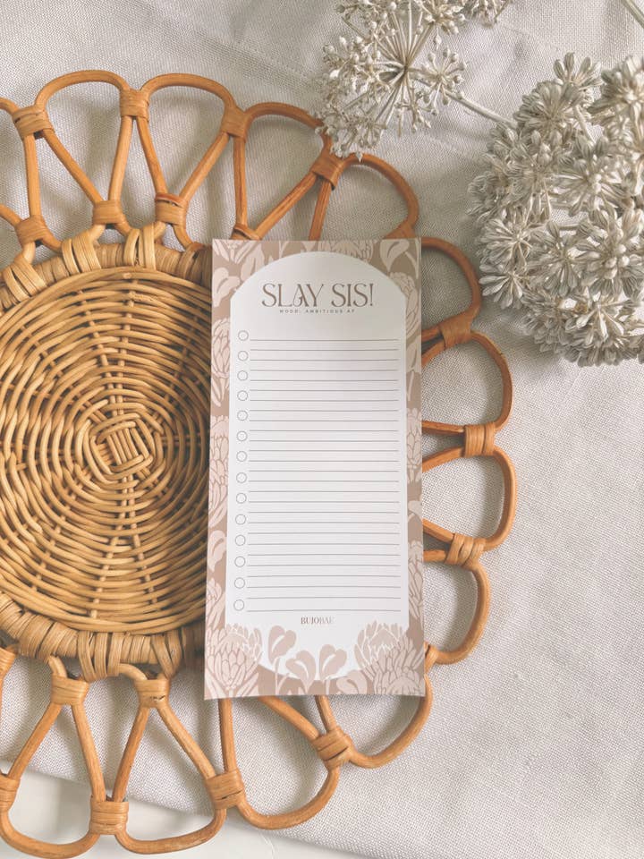 Slay Sis i BAE Latte | Att göra-lista Anteckningsblock för wholesale av Bujo Bae