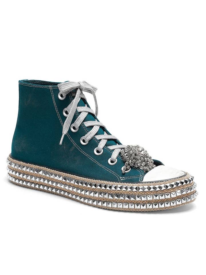 CCOCCI - Wholesale Lifestyle trainers – Women′s - ASH-01 BEDAZZELED DECOR ROCKSTUD PLATFORM HIGH TOP SNEAKERS11