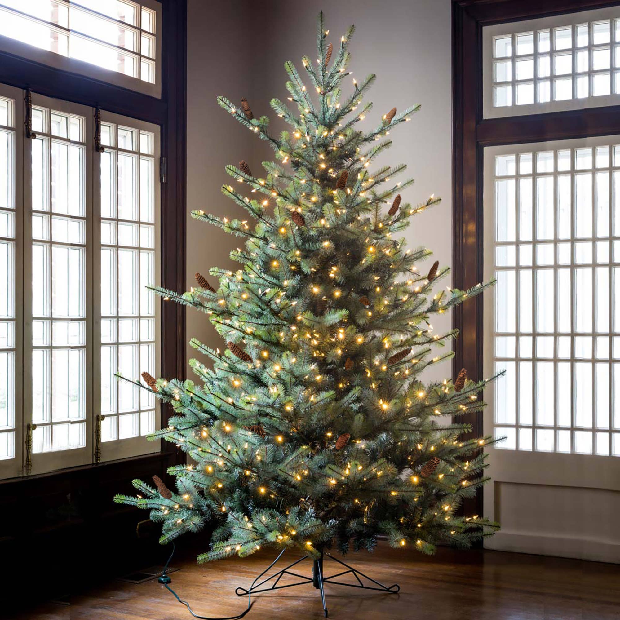 Park Hill Collection - Wholesale Artificial Christmas Tree - Park Hill Blue Spruce Christmas Tree, 7.5' Clear and Multi L6