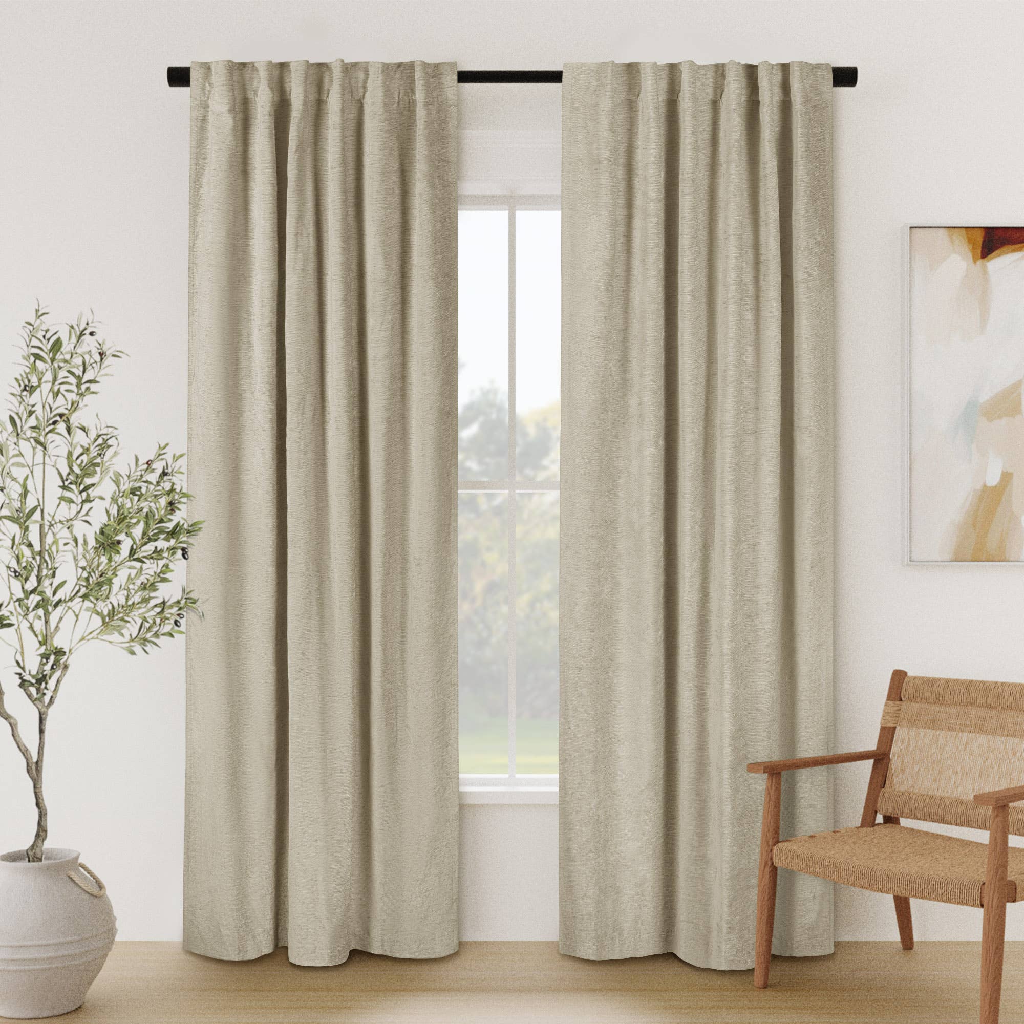 Awesome Home - Wholesale Curtain - Chenille Room Darkening Back Tab Curtain, 1 Panel, 52"x96"28