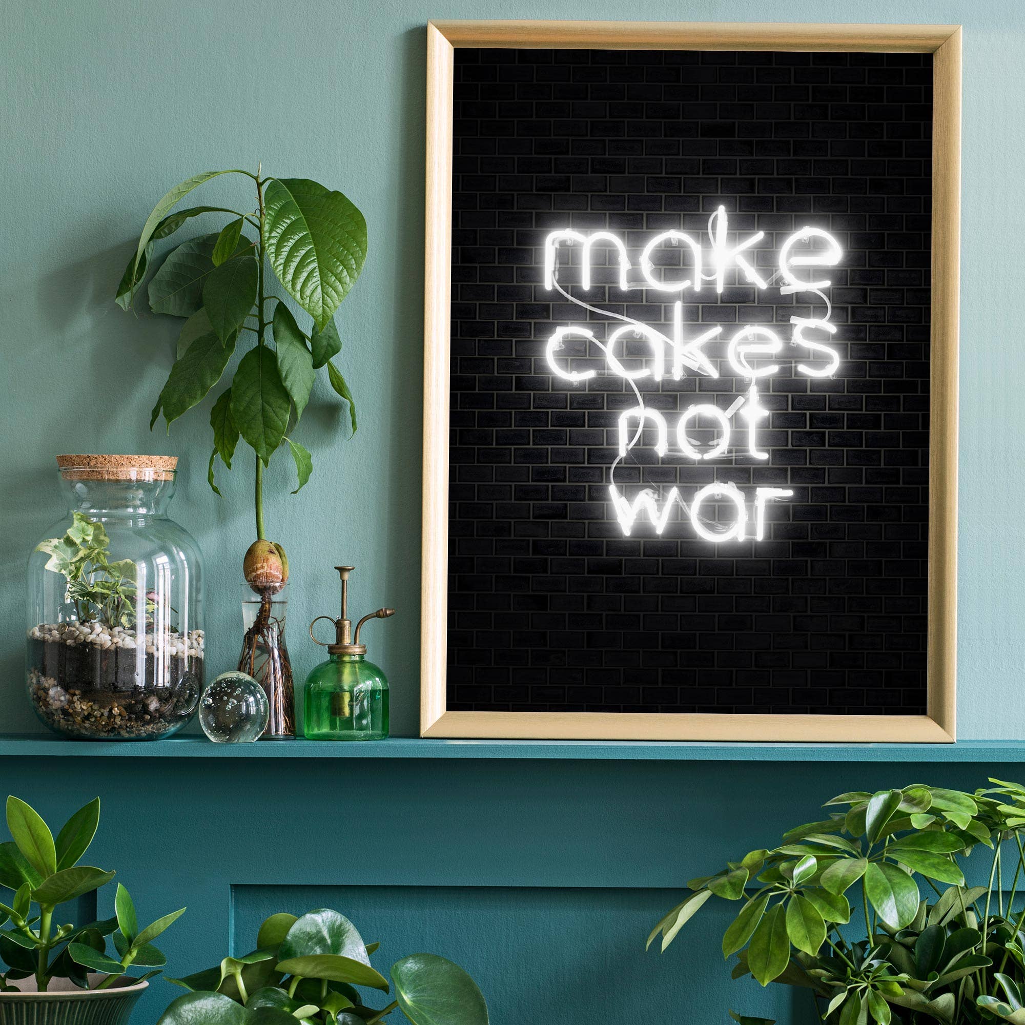 Ink & Drop - Vente Affiche d'art - Faire des gâteaux Blanc Imprimé Néon0