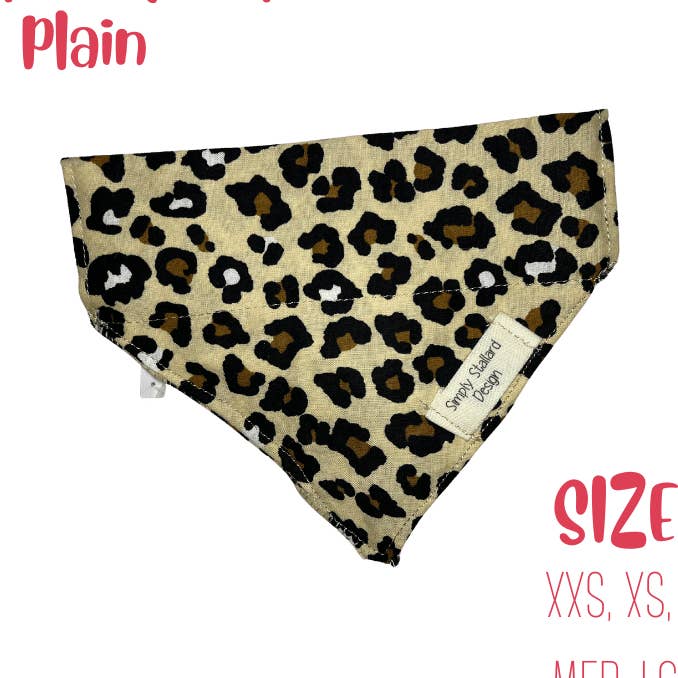 Barky & Me Over Collar Hund Bandanas Cheetah print plain for engroshandel hos Simply Stallard Design