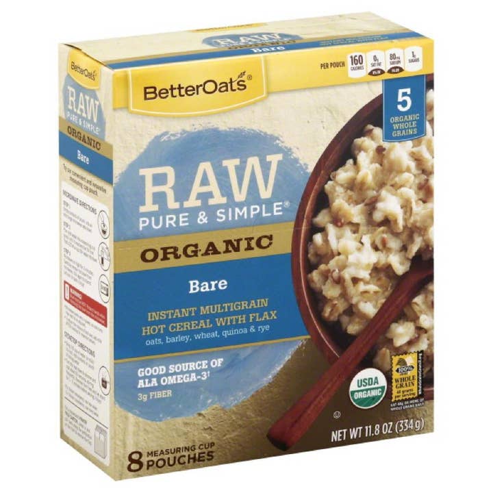 KeHE Distributors, LLC - Wholesale Granola - Better Oats Bare with Flax Multigrain Instant Hot Cereal, 11.8 Oz (Pack of 6)