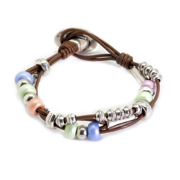 Las Joyas de Amanda - Wholesale Beaded Bracelet - Maracaibo Leather Bracelet