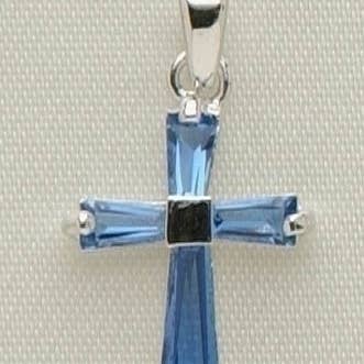 September Birthstone Cross Necklace for wholesale by Roman