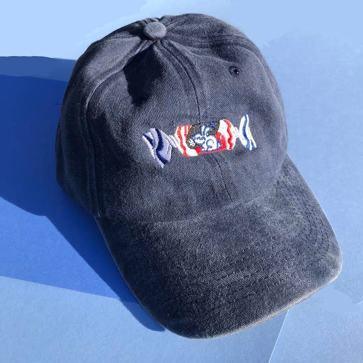 Embroidered White Rabbit Candy Hat for wholesale by Painting With James