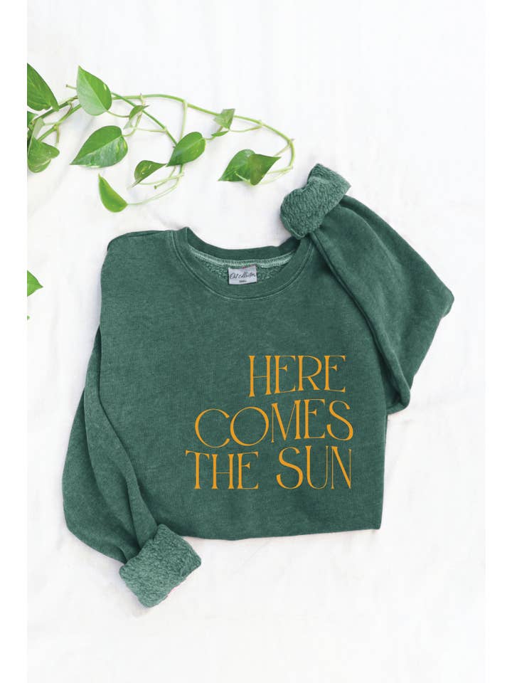 OAT COLLECTIVE - Wholesale Graphic Sweatshirt - Women's - HERE COMES THE SUN Mineral Graphic Sweatshirt9