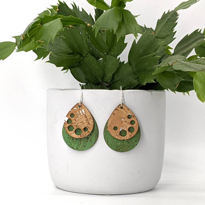 Elisabetta Studio - Wholesale Dangle Earrings - Droplet Cork Earrings6
