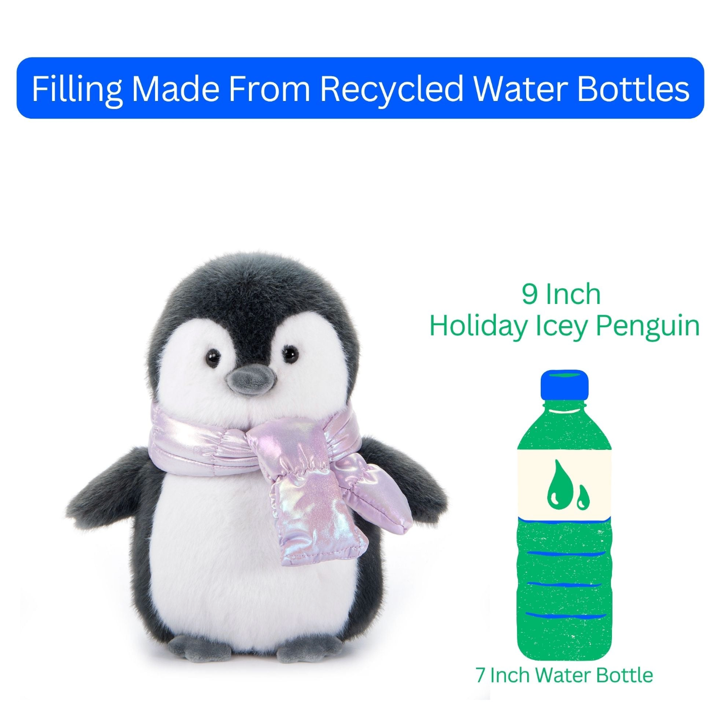 The Petting Zoo - Wholesale Stuffed/Plush Toy - Kids & Baby - Holiday Icey Penguin Small 9" (23cm) Eco-Plush3