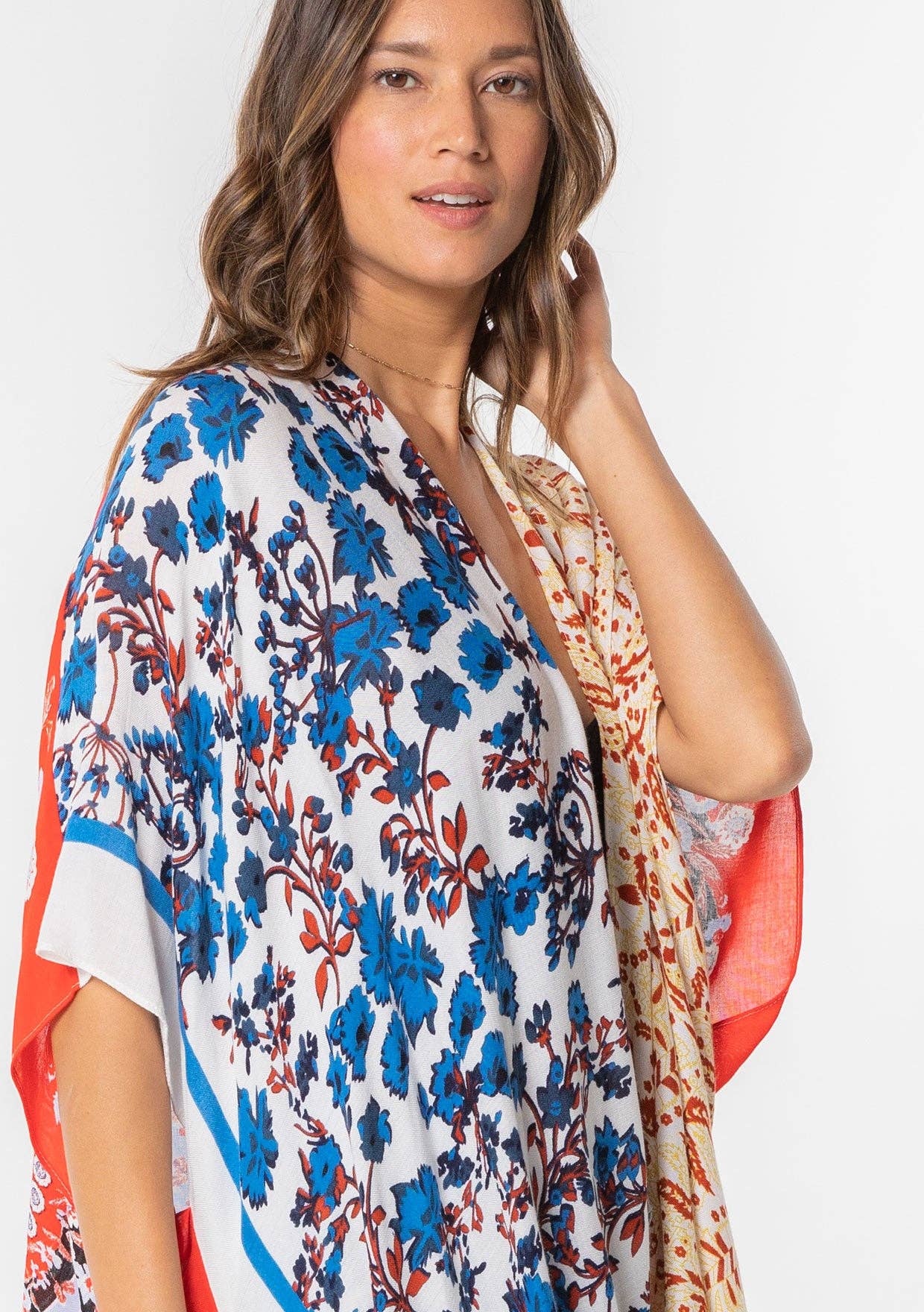Lovestitch - Wholesale Kimono - Women's - Floral Multi Bohemian Open Front Kimono4