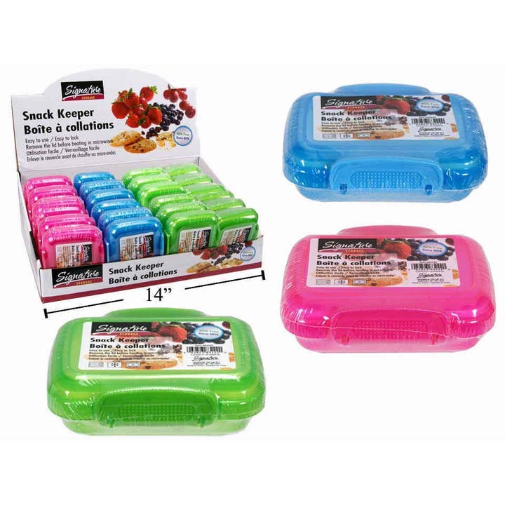 Luciano Gourmet - Wholesale Snack Box - Kids & Baby - Luciano 6.7oz Snack Keeper, 3 Colors, 24-Pack