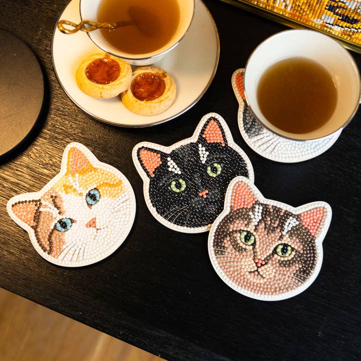 DIAMOND DOTZ® - Wholesale DIY Craft Kit - Coasters - Cats2