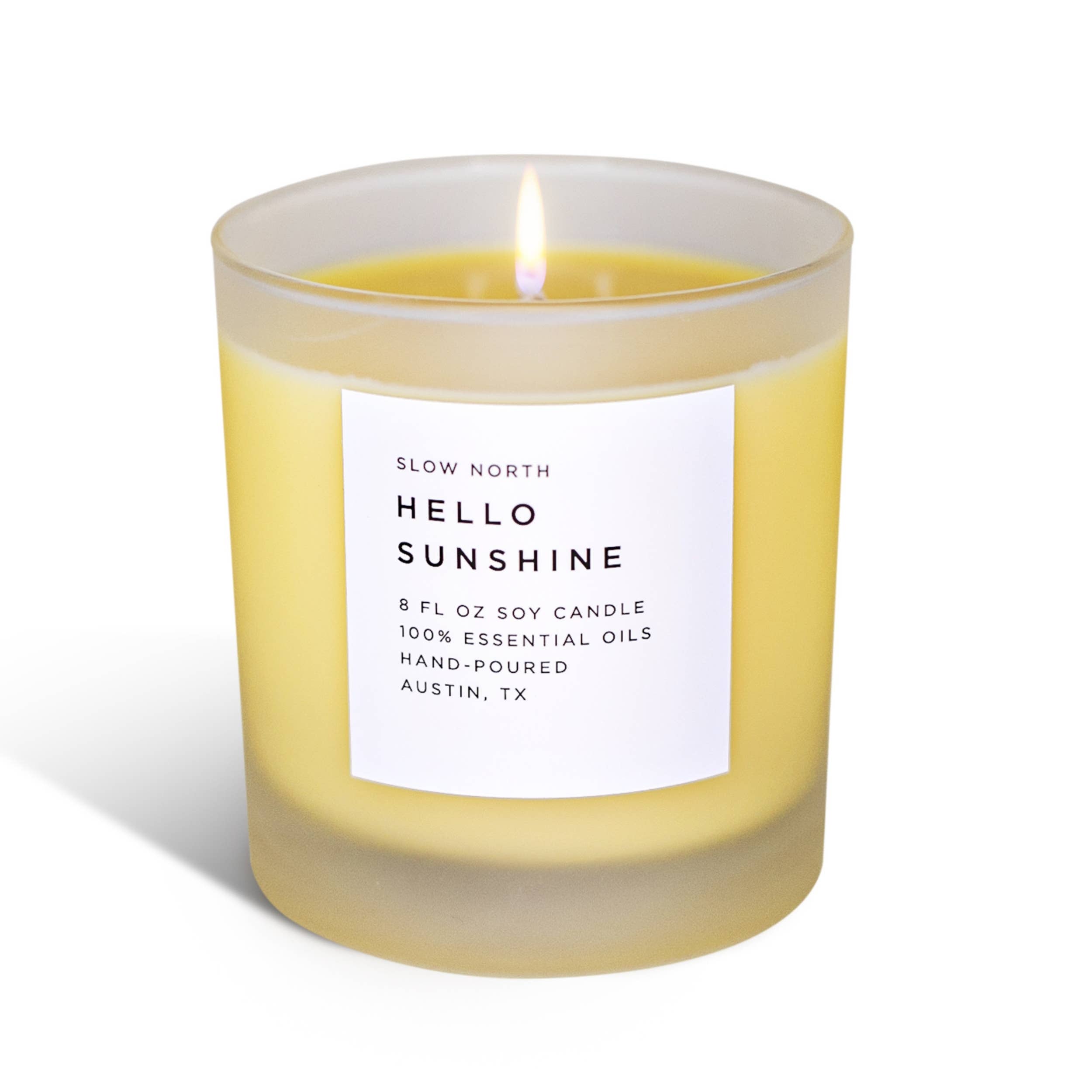 Slow North - Wholesale Jar/Filled Candle - Hello Sunshine (Grapefruit, Geranium, Lime) Non-Toxic Candle