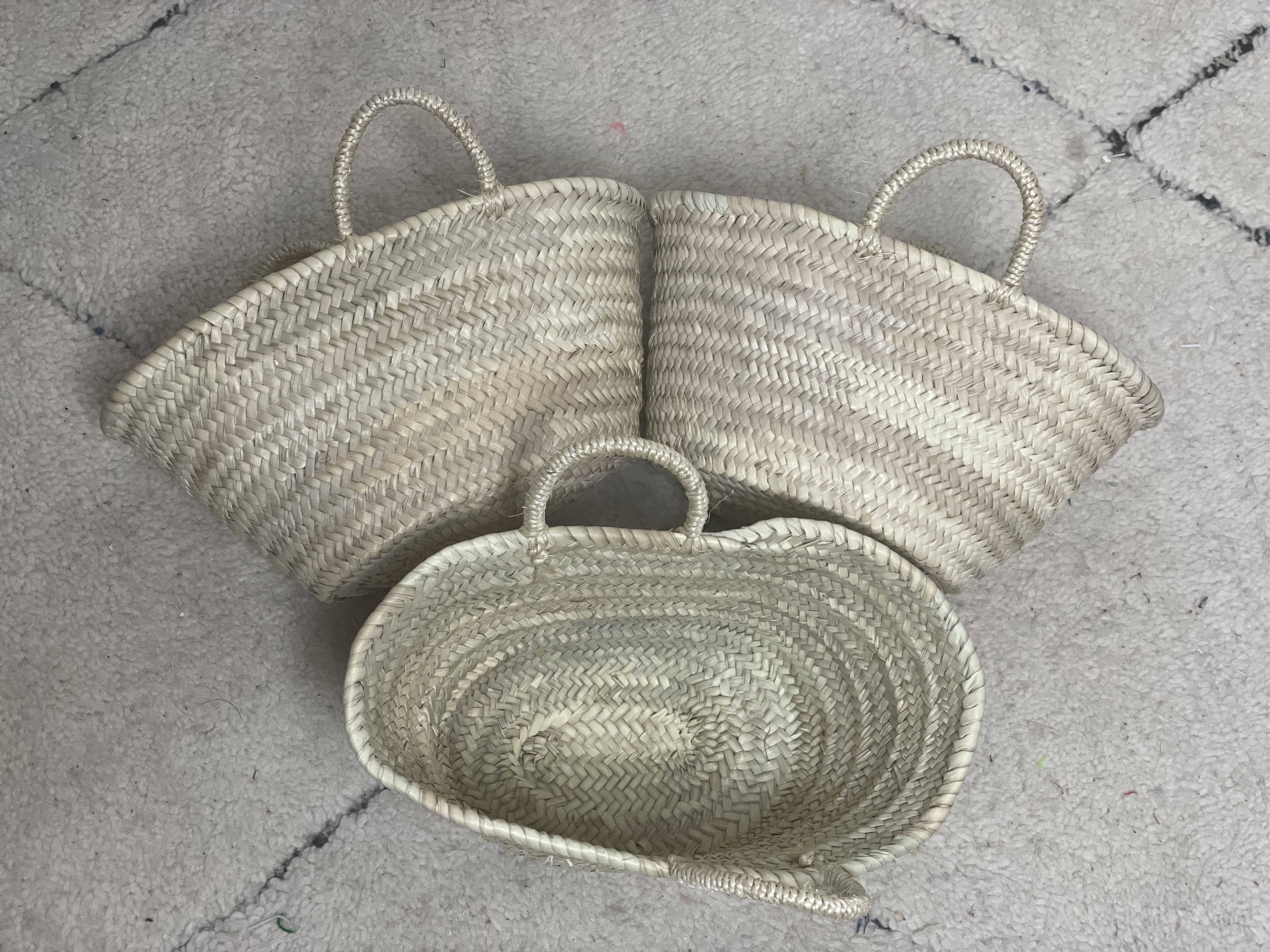 ProHandmadeDesign – wholesale Beach bag – NATURAL STRAW BASKET, small rose basket1