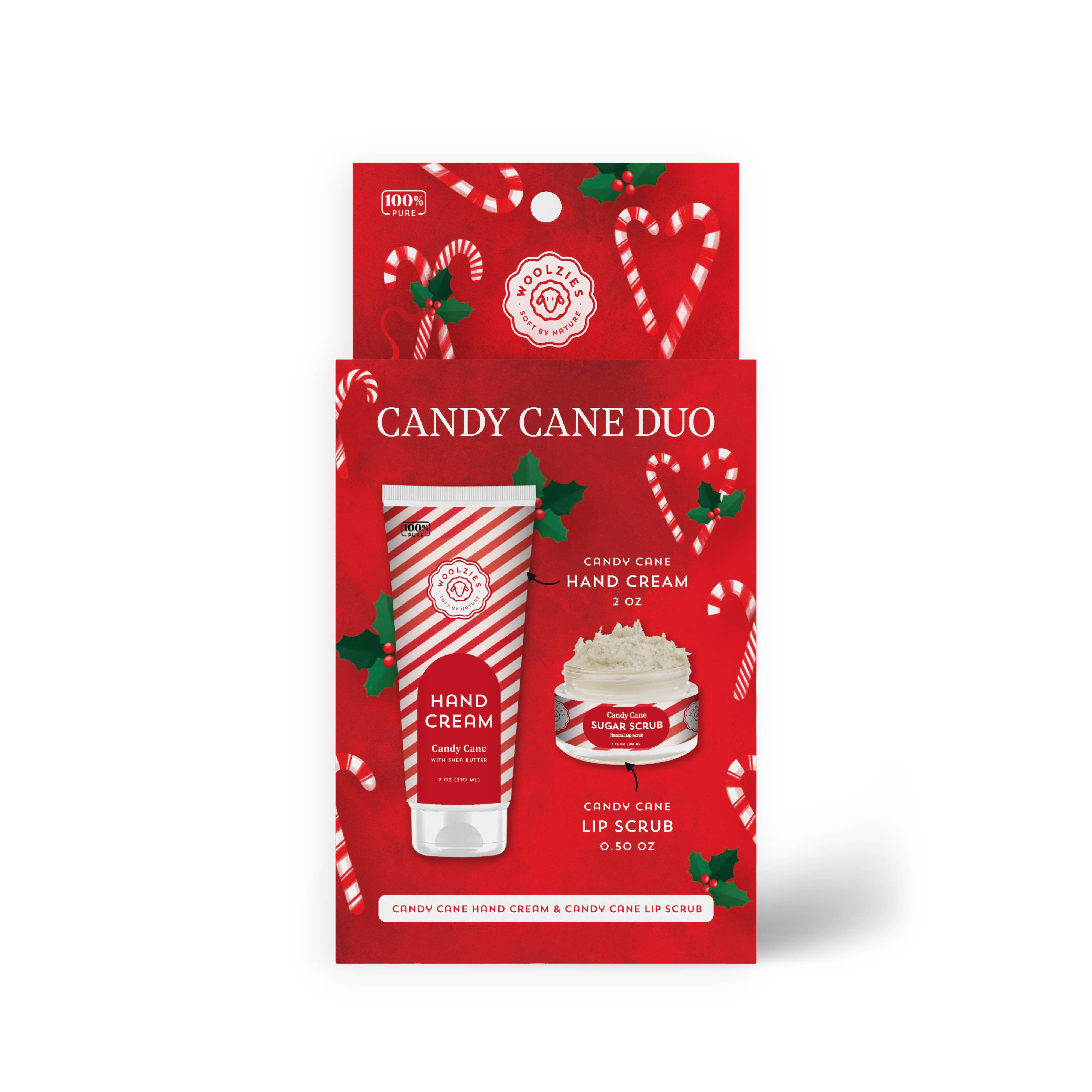 Woolzies - Wholesale Hand Cream/Lotion - Candy Cane Duo -  Hand Cream & Lip Scrub Duo – Holiday Set3