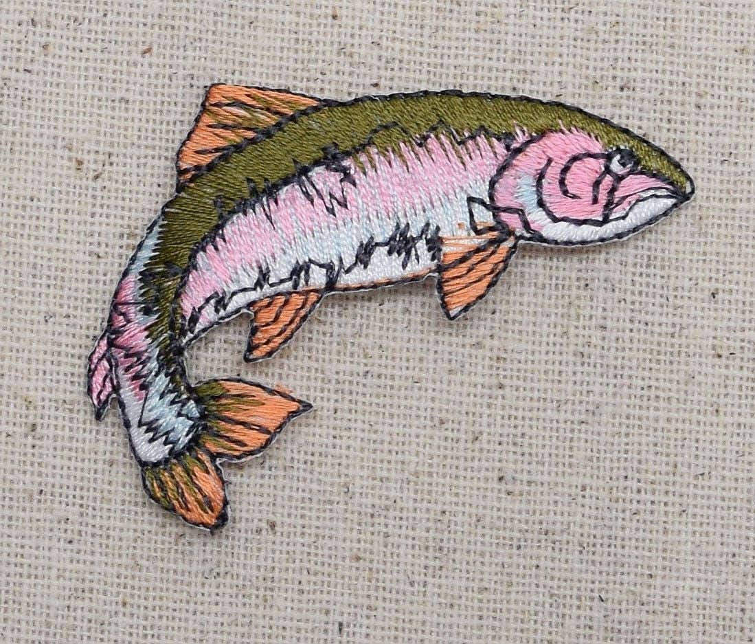 Wholesale Applique - Wholesale Patch - Natural Fish - Rainbow Trout, Iron on Patch1