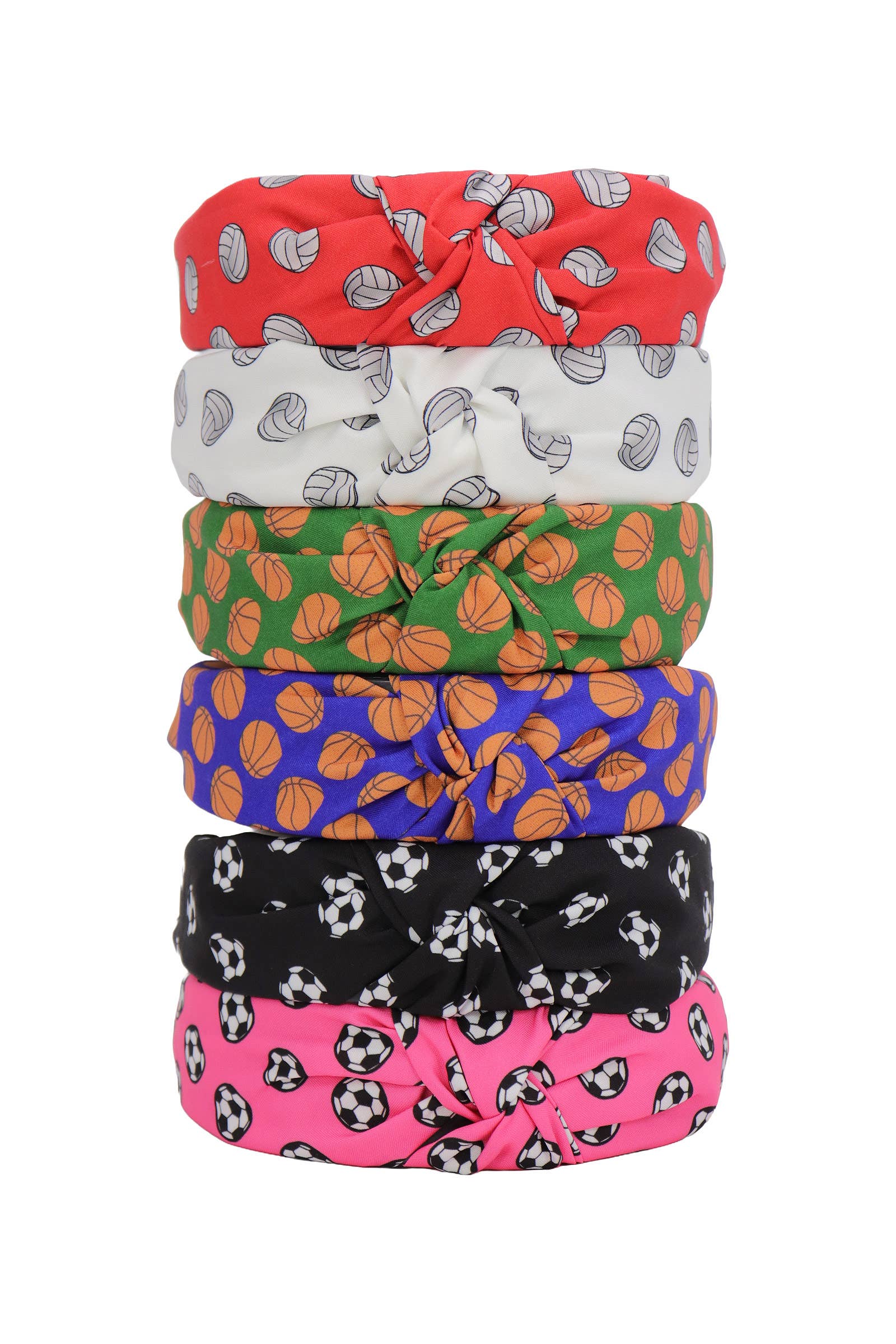ASSORTED Volleyball Basketball Soccer Knotted Head Band for wholesale on Faire10