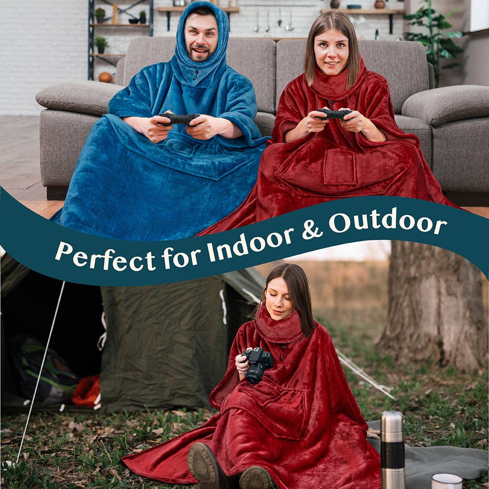 Pavilia - Wholesale Poncho - Women's - Neck Warmer Hooded Poncho Blanket67