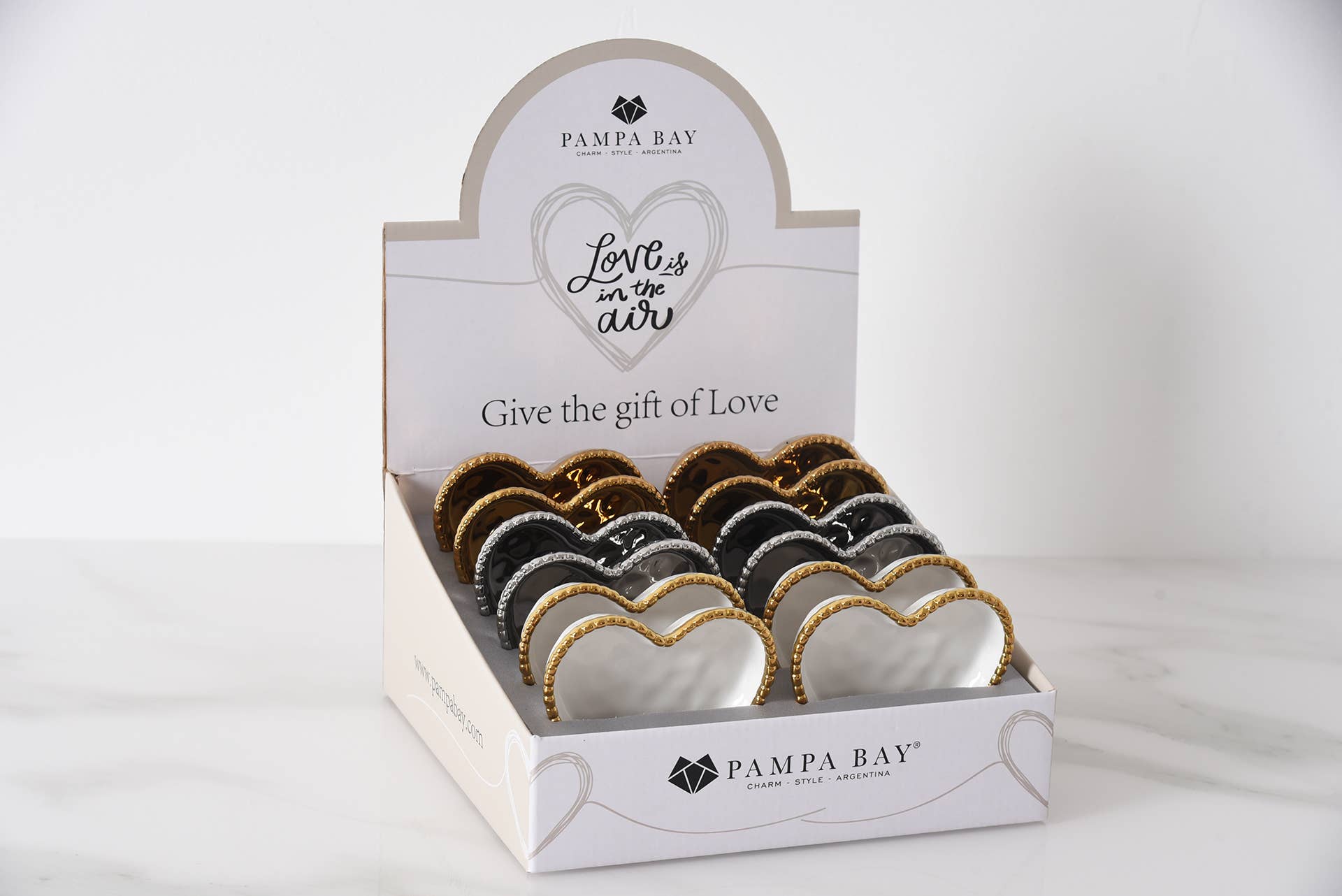 Pampa Bay - Venta al por mayor Bandejas/platos/boles decorativos - Caja CDU - 12 Mini Platos Corazón3