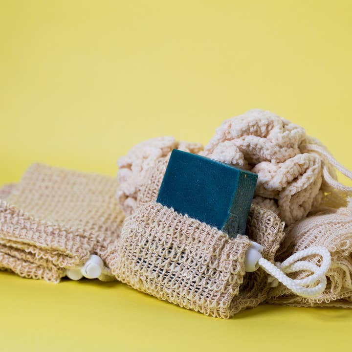 Sisal Pouch for wholesale by LOCAL LATHER REFILLERY & SOAP SHOP