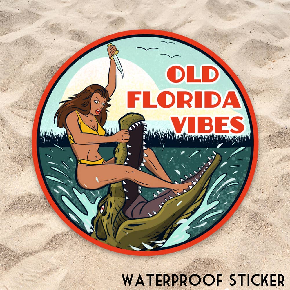 Old Florida Vibes - Wholesale Sticker - Gator Slayer Sticker