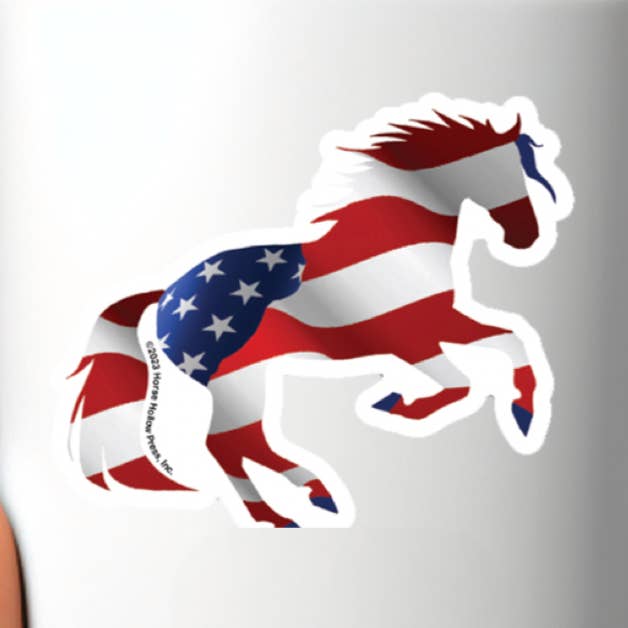 Autocolante de Cavalo para Copo de 3" / Bandeira Americana / À PROVA DE ÁGUA por atacado de Horse Hollow Press
