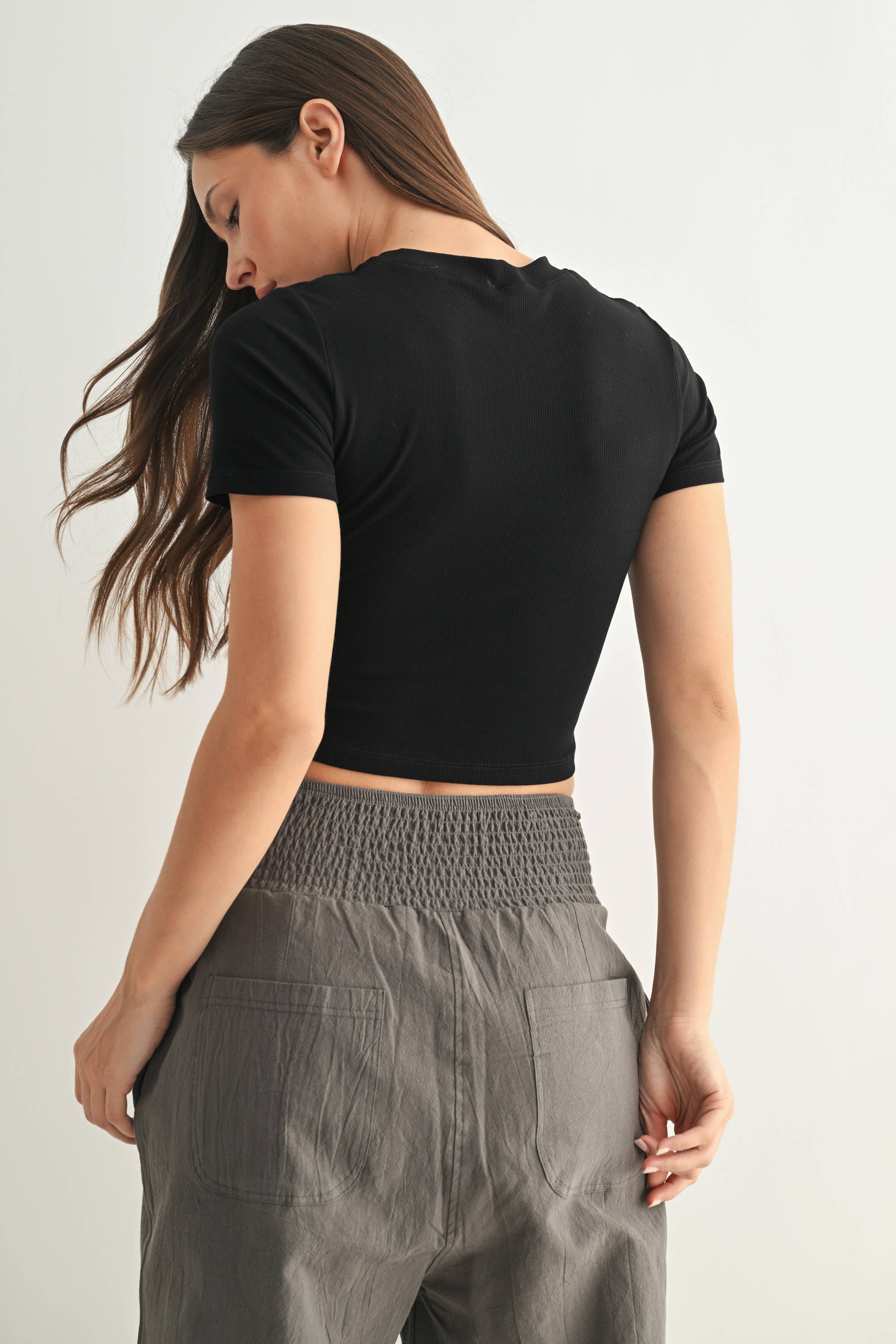 Mono B - Wholesale Athletic Top - Women's - Essential Micro-Ribbed Athleisure Baby Tee2