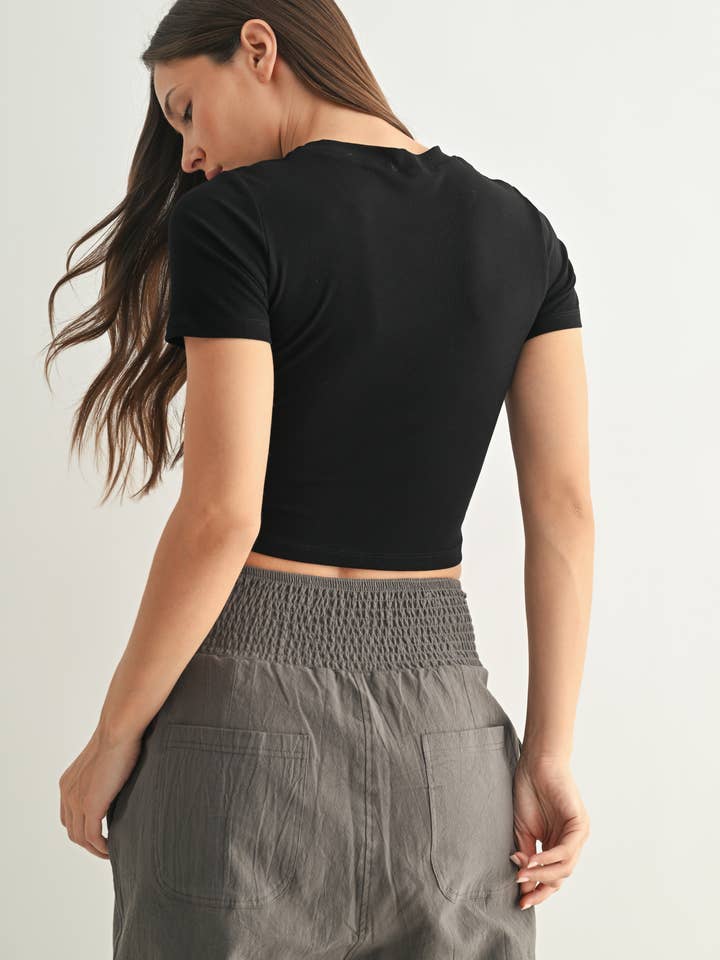 Mono B - Wholesale Athletic Top - Women's - Essential Micro-Ribbed Athleisure Baby Tee2