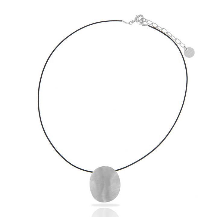 Kort Zen Rund Hänge Silverpläterad för wholesale av RAS