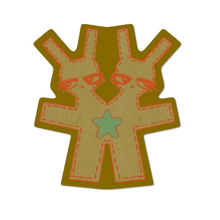 DOUBLE BUNNY! Sticker for wholesale by RAGS AF