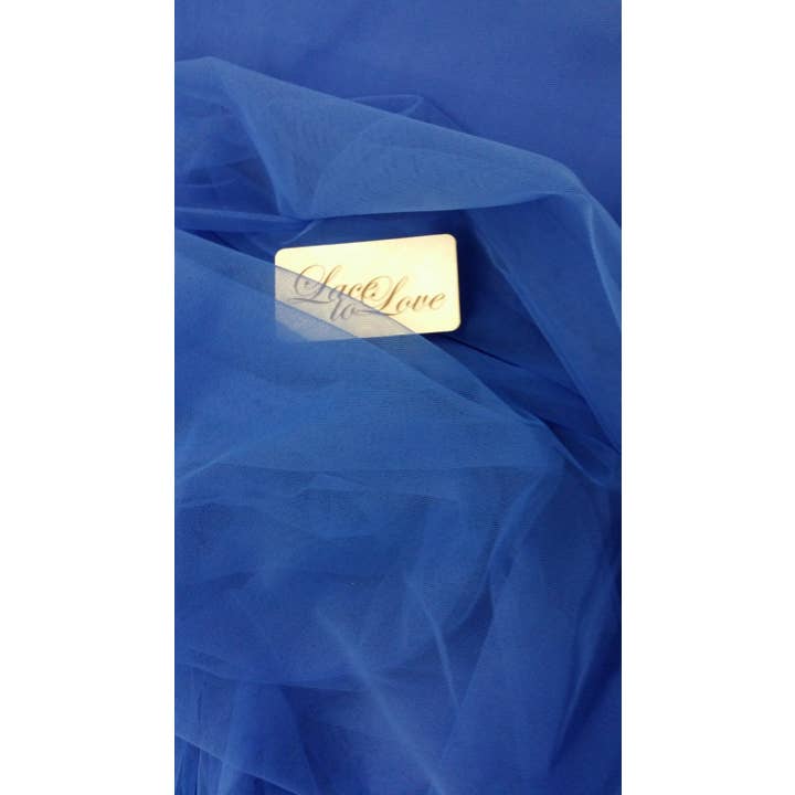 Deep Blue Tulle Fabric, 61" Wide for wholesale on Faire