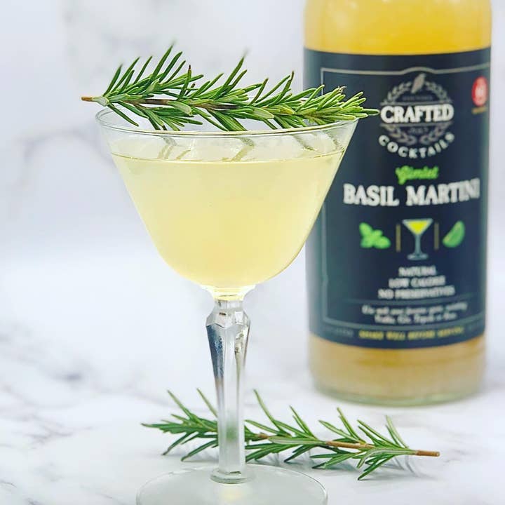 Crafted Cocktails - Wholesale Cocktail Mix/Syrup - Basil Martini "Gimlet" Nonalcoholic Cocktail Mixer