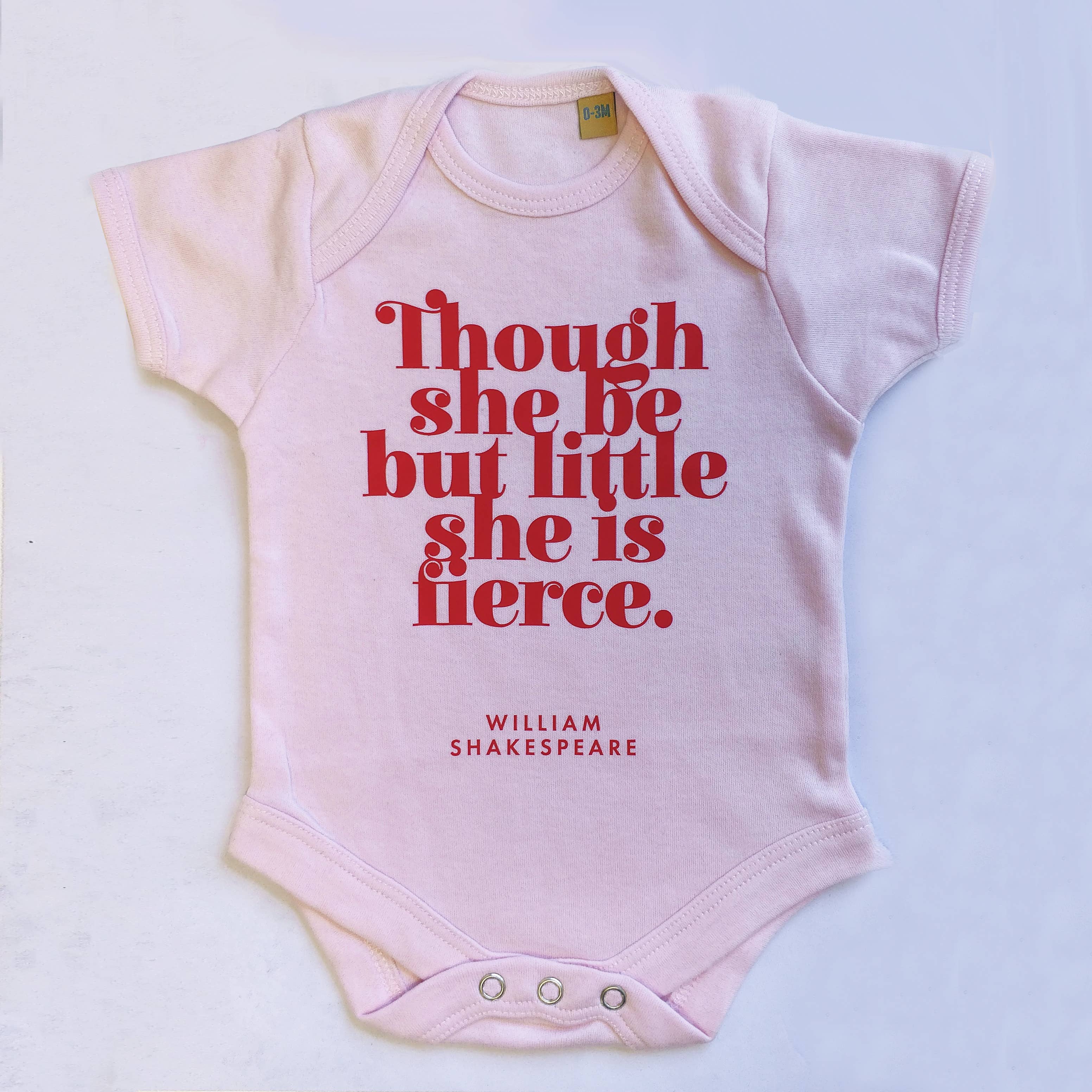 Bookishly (No US Import Fees) - Wholesale Bodysuit (Non-Footed) - Baby - Though She Be But Little She Is Fierce Babygrow 3