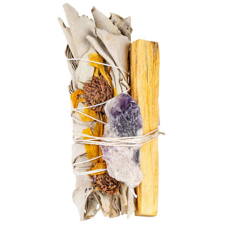 Benjamin International - Wholesale Sage bundle - Sunflower Sage Bundle W/ Gemstone And Palo Santo3