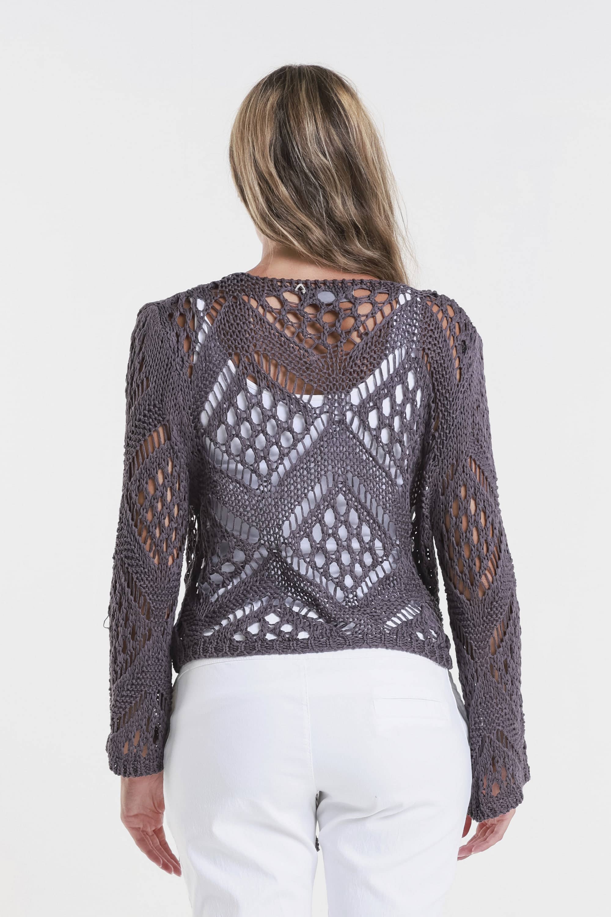 TINA Stephens Italy/Tees By Tina - Vente Cardigan – femme - Boléro Kandra en tricot ouvert à nouer sur le devant (CLS303)13