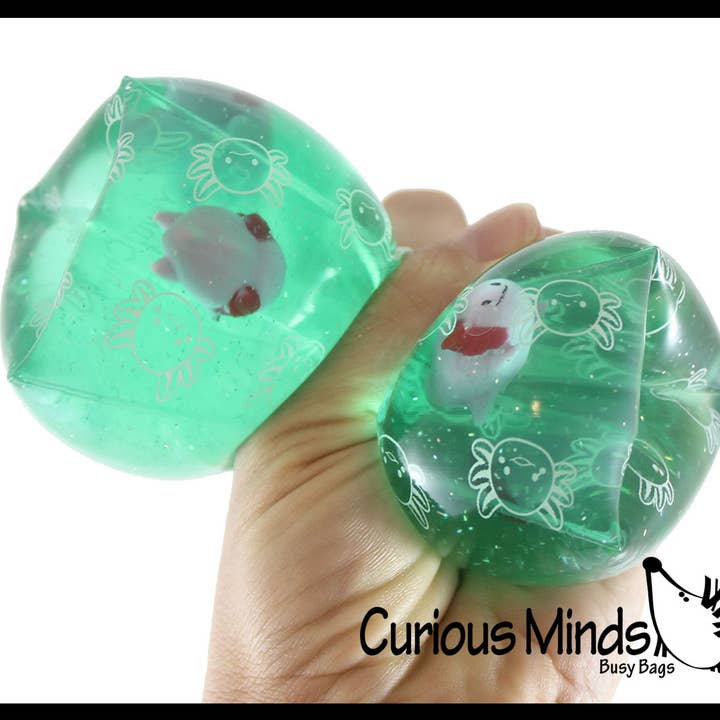 Curious Minds Toys - Wholesale Squishy Toy - Kids & Baby - 1 Jumbo Axolotl Animal Water Filled Tube Snake Stress Toy -