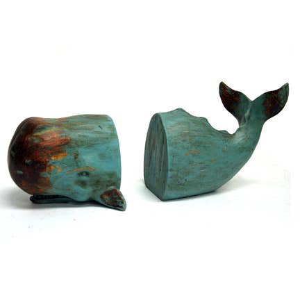 Modern Coastal by Contrast Inc. - Wholesale Bookend - Sperm Whale Bookend Set of 2