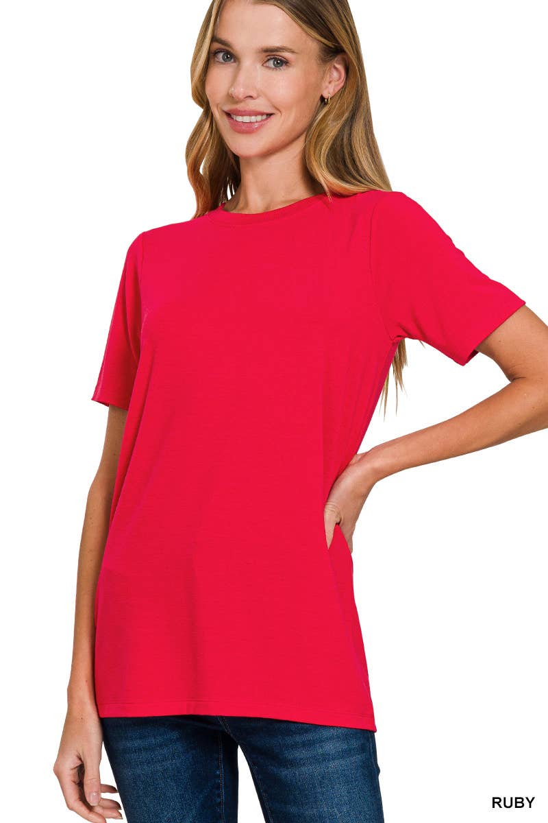 NEGRO-87083 .._ Camiseta de Manga Corta de Rayón de venta al por mayor en Faire9