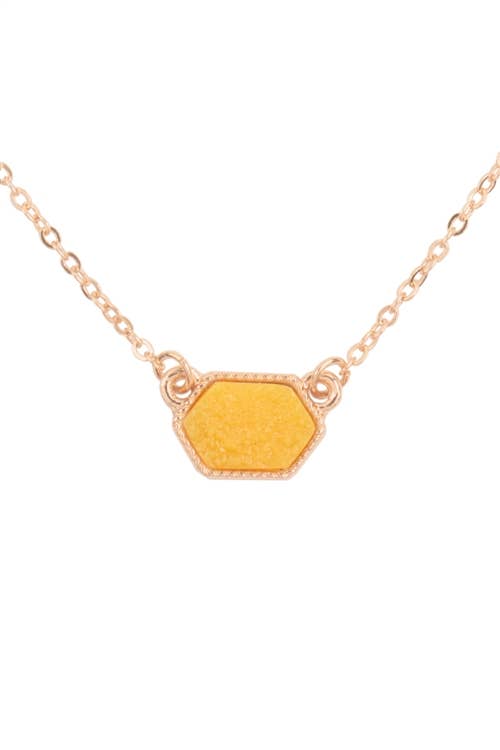 MYS Wholesale Inc - Wholesale Jewelry Set - Druzy Hexagon Pendant Necklace Earring Set12