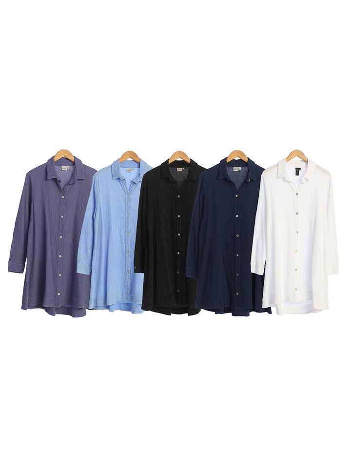 Light Weight Waffle Button Down Duster - Style LW206 for wholesale by Focus Fashion