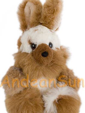 Alpaca Fur Rabbit 11" (fur to fur) Sitting fur Animal for wholesale by AndeanArt