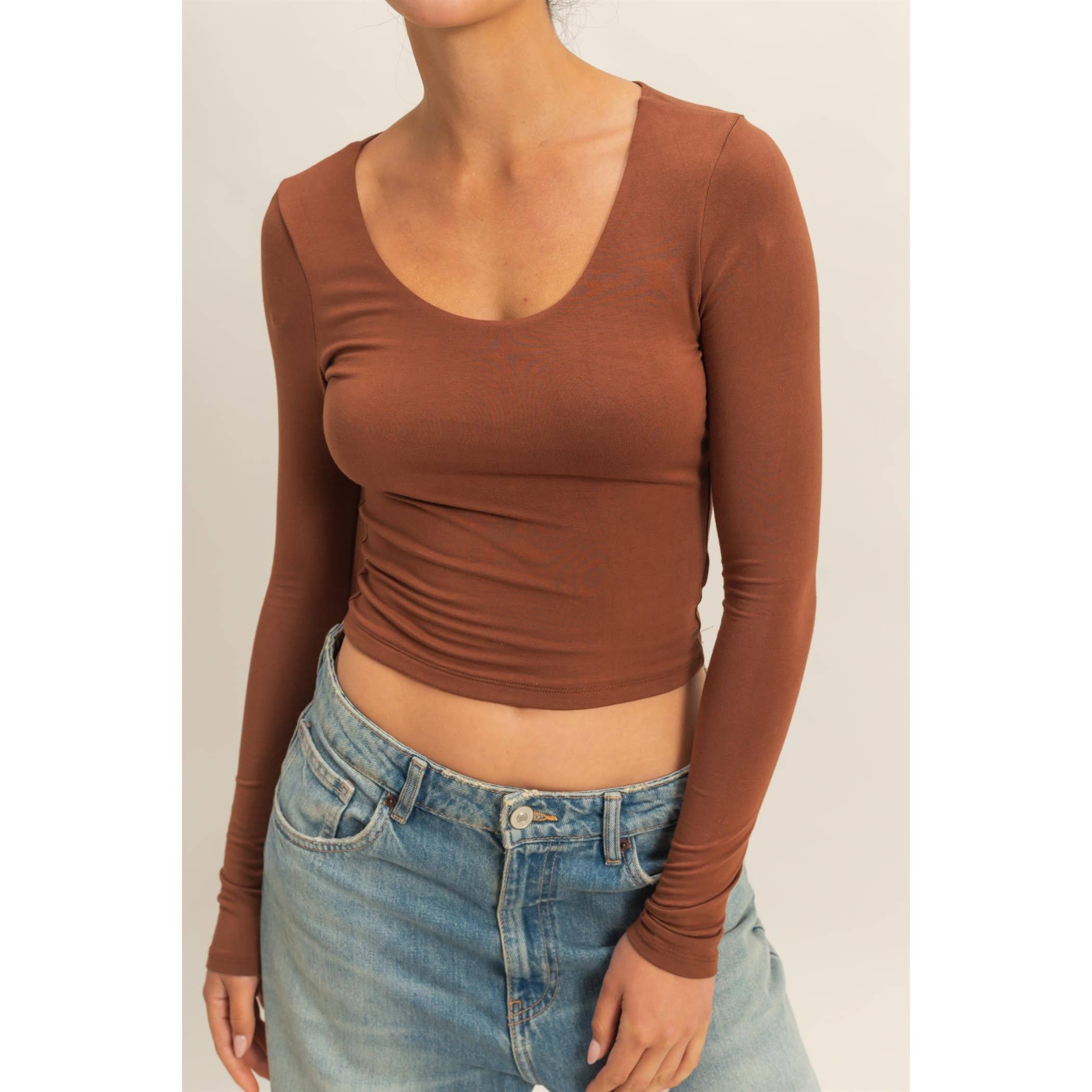 HYFVE - Wholesale Knit Top - Women's - Scoop Neck Long Sleeve Crop Top34