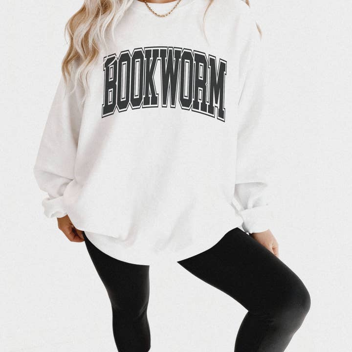 Bookworm Graphic Sweatshirt for wholesale by Salty Babe Threads