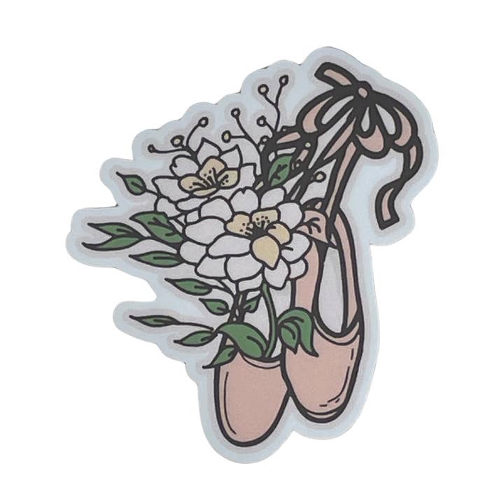 Pink Pointe Shoe w/ Flowers Dance Sticker and other Purchase Wholesale dance shoe. Free Returns & Net 60 Terms on Faire trending on Faire.