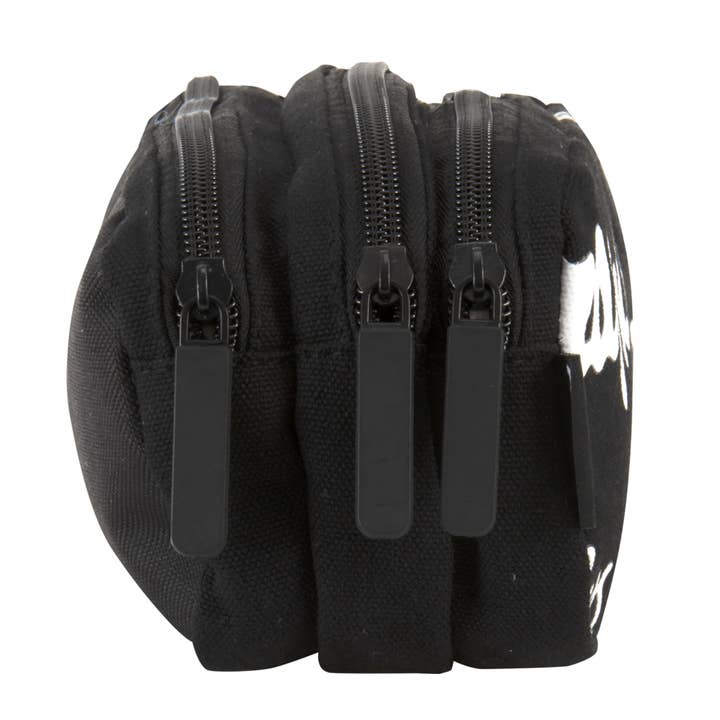 PERONA BAGS - Wholesale Pencil Case/Pouch - Francis Montesinos Lettering 58568 Black Triple Pencil Case1