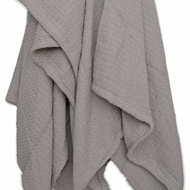 Designs Emporium - Wholesale Decoratiedeken - Grote gebreide deken grijs zacht wafelkatoen4