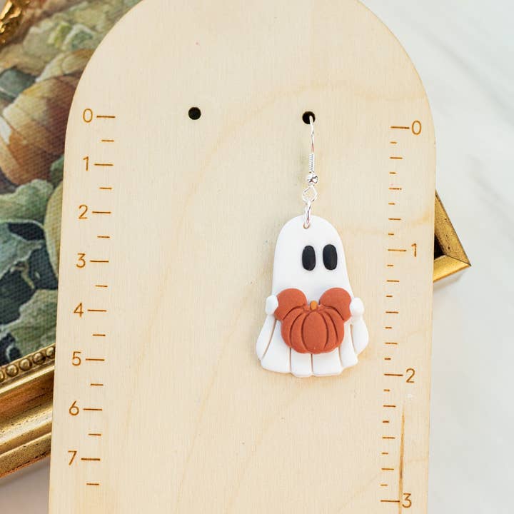 EJ Clay Co - Wholesale Dangle Earrings - Ghosts/Books - Bookish- Fall Earrings - Halloween1