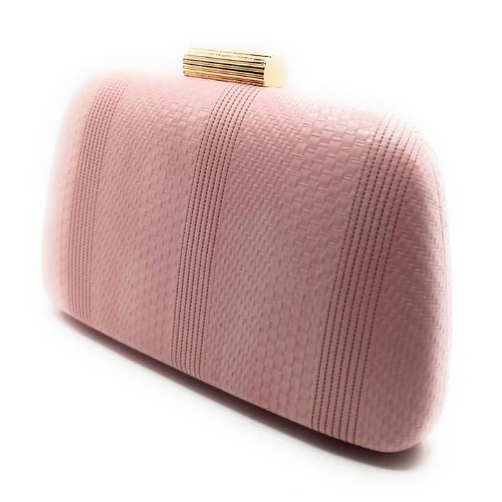 Clutch-Partybag · Hellrosa geflochten für den Großhandel von BRANDELIA