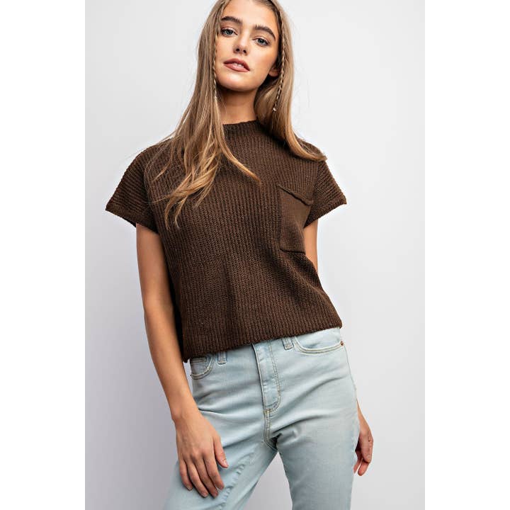 Sweet Generis - Wholesale Knit Sweater - Women's - DROP SHOULDER RIB-KNIT SWEATER TOP
